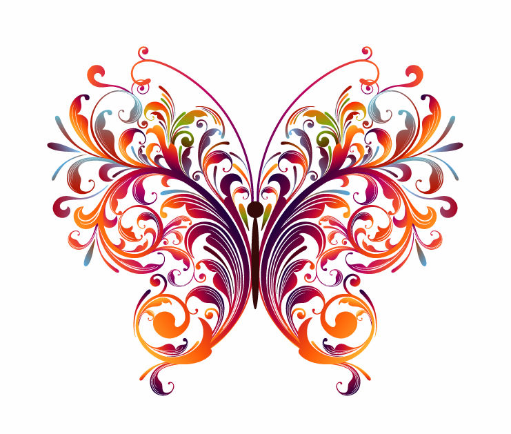free vector Abstract Floral Butterfly Vector Graphic